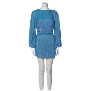 Retrofête Scoop Neck Mini Dress Blue XS